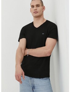 Pamučna majica Diesel 3-pack za muškarce, boja: crna, bez uzorka