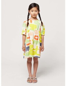 Dječja pamučna haljina Bobo Choses boja: žuta, mini, širi se prema dolje