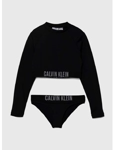 Dječji dvodijelni kupaći kostim Calvin Klein Jeans boja: crna