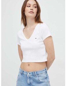 Majica kratkih rukava Tommy Jeans za žene, boja: bijela