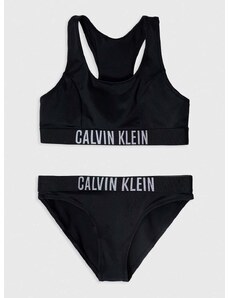 Dječji dvodijelni kupaći kostim Calvin Klein Jeans boja: crna