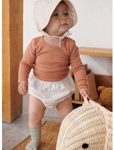 Pamučna kapa za bebe Liewood Rae Baby Anglaise Sun Hat With Ears boja: bež, od tanke pletenine, pamučna