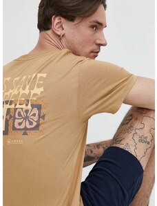 Pamučna majica Billabong X CORAL GARDENERS za muškarce, boja: bež, s tiskom