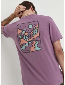 Pamučna majica Billabong X ADVENTURE DIVISION za muškarce, boja: ljubičasta, s tiskom