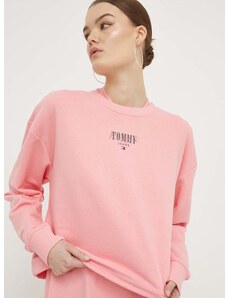 Dukserica Tommy Jeans za žene, boja: ružičasta, s tiskom