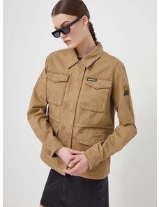 Pamučna jakna Superdry boja: zelena, za prijelazno razdoblje