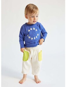 Pamučne hlače za bebe Bobo Choses boja: bež, s uzorkom