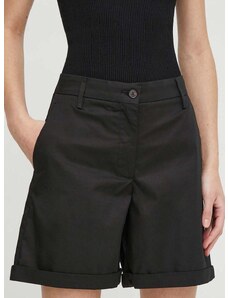 Kratke hlače Tommy Hilfiger za žene, boja: crna, bez uzorka, visoki struk