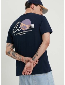 Pamučna majica Billabong X ADVENTURE DIVISION za muškarce, boja: tamno plava, s tiskom