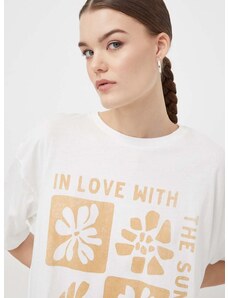 Pamučna majica Billabong za žene, boja: bijela