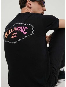 Pamučna majica Billabong za muškarce, boja: crna, s tiskom, ABYZT02257