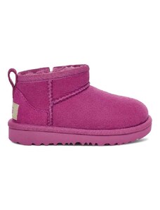 Dječje cipele za snijeg od brušene kože UGG T CLASSIC ULTRA MINI boja: ljubičasta