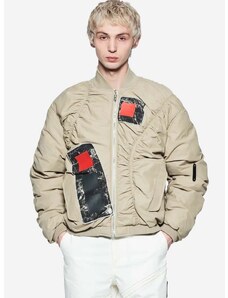 Bomber jakna A-COLD-WALL* Cubist Ruche Jacket za muškarce, boja: bež, za prijelazno razdoblje, ACWMO131-DARKSTONE
