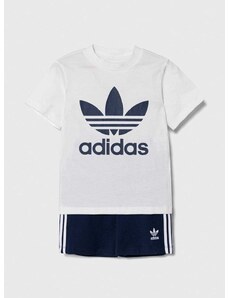 Pamučni komplet za bebe adidas Originals boja: bijela