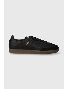 Kožne tenisice adidas Originals Samba OG boja: crna, IE3438