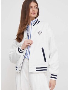 Dvostrana bomber jakna Polo Ralph Lauren za žene, boja: bijela, za prijelazno razdoblje