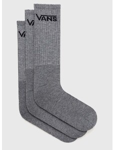 Čarape Vans 3-pack za muškarce, boja: siva