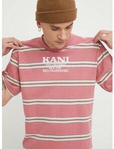 Pamučna majica Karl Kani za muškarce, boja: ružičasta, s uzorkom