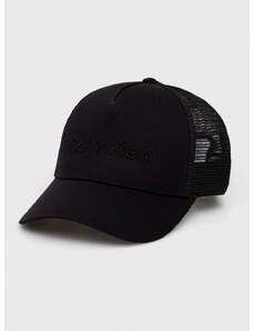 Kapa sa šiltom Calvin Klein boja: crna, s aplikacijom