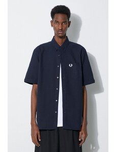 Pamučna košulja Fred Perry Oxford Shirt za muškarce, boja: tamno plava, relaxed, s button-down ovratnikom, M5503.608