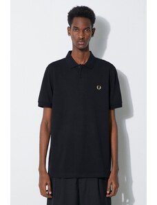 Pamučna polo majica Fred Perry Plain Shirt boja: crna, s aplikacijom, M6000.U78