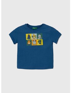 Dječja pamučna majica kratkih rukava United Colors of Benetton s tiskom