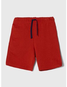 Dječje pamučne kratke hlače United Colors of Benetton boja: crvena, podesivi struk