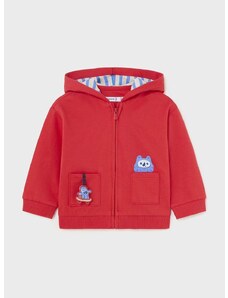 Dukserica za bebe Mayoral boja: crvena, s kapuljačom, s aplikacijom
