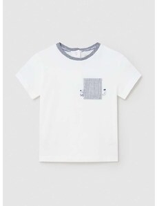 Pamučna majica kratkih rukava za bebe Mayoral boja: bijela, s tiskom