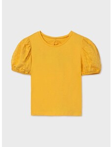 Dječja pamučna majica kratkih rukava Mayoral boja: žuta