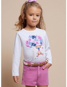 Dječja pamučna majica dugih rukava Mayoral boja: ružičasta