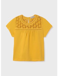 Dječja pamučna bluza Mayoral boja: žuta, bez uzorka