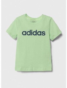 Dječja pamučna majica kratkih rukava adidas boja: zelena