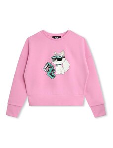 Dječja dukserica Karl Lagerfeld boja: ružičasta, s tiskom