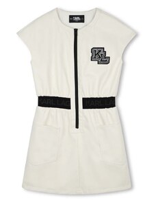 Dječja haljina Karl Lagerfeld boja: bež, mini, ravna