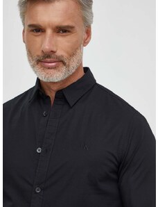 Košulja Calvin Klein Jeans za muškarce, boja: crna, slim, s klasičnim ovratnikom