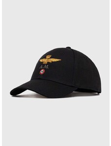 Pamučna kapa sa šiltom Aeronautica Militare boja: crna, s aplikacijom