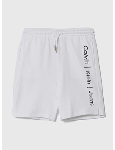 Dječje pamučne kratke hlače Calvin Klein Jeans boja: bijela, podesivi struk