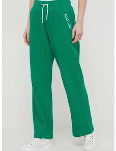 Homewear hlače Tommy Hilfiger boja: zelena, s aplikacijom