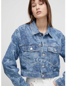 Traper jakna Tommy Jeans za žene, za prijelazno razdoblje