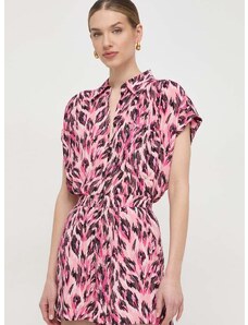 Košulja Silvian Heach za žene, boja: ružičasta, relaxed, s klasičnim ovratnikom
