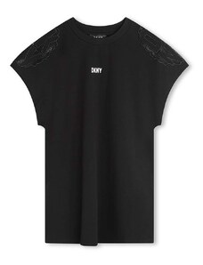 Dječja haljina Dkny boja: crna, mini, ravna