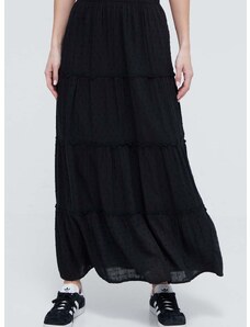 Suknja Hollister Co. boja: crna, maxi, širi se prema dolje