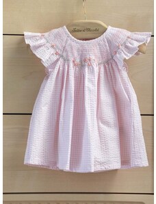 Pamučna haljina za bebe Tartine et Chocolat boja: ružičasta, mini, širi se prema dolje