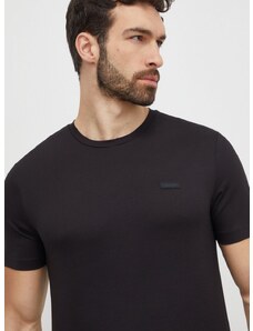 Pamučna majica Calvin Klein za muškarce, boja: crna, bez uzorka