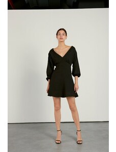 VATKALI Black Decollete Mini Dress