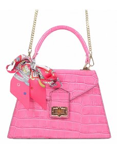 Luksuzna Talijanska torba od prave kože VERA ITALY "Flaminga", boja ružičasta, 18x24cm