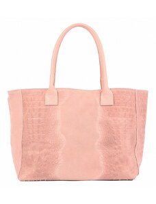 Luksuzna Talijanska torba od prave kože VERA ITALY "Nelena", boja ružičasta, 28x47cm