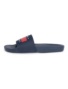 Tommy Jeans Natikače s potpeticom 'Essential' morsko plava / vatreno crvena / bijela