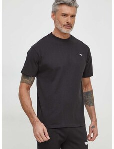Pamučna majica Puma MMQ za muškarce, boja: crna, bez uzorka